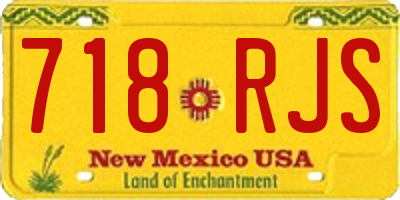 NM license plate 718RJS