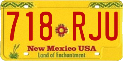 NM license plate 718RJU
