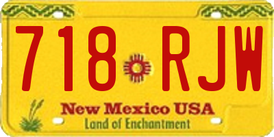 NM license plate 718RJW