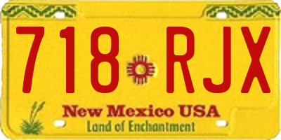 NM license plate 718RJX