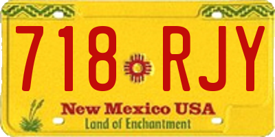 NM license plate 718RJY