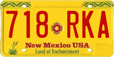 NM license plate 718RKA