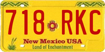 NM license plate 718RKC