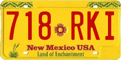 NM license plate 718RKI