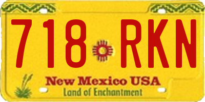 NM license plate 718RKN