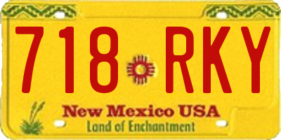 NM license plate 718RKY