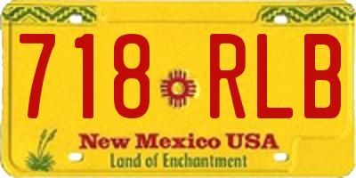 NM license plate 718RLB