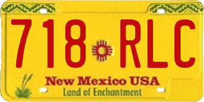 NM license plate 718RLC