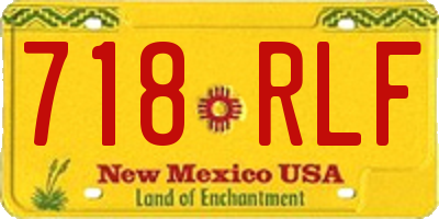 NM license plate 718RLF