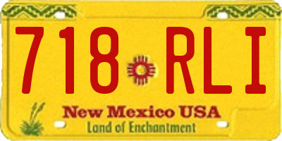 NM license plate 718RLI