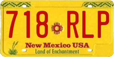 NM license plate 718RLP