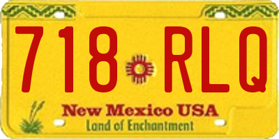 NM license plate 718RLQ
