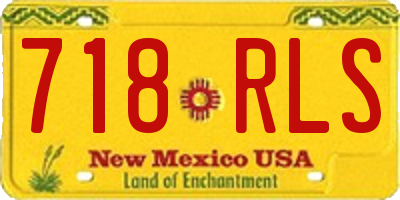 NM license plate 718RLS