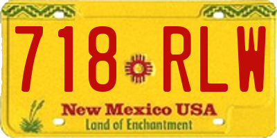 NM license plate 718RLW