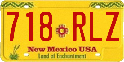 NM license plate 718RLZ