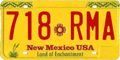 NM license plate 718RMA
