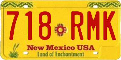 NM license plate 718RMK