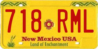 NM license plate 718RML