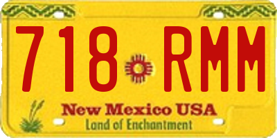 NM license plate 718RMM