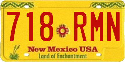 NM license plate 718RMN