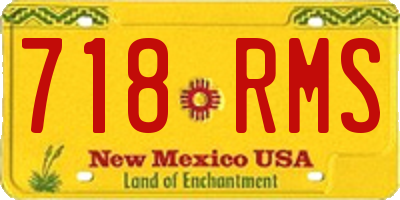 NM license plate 718RMS