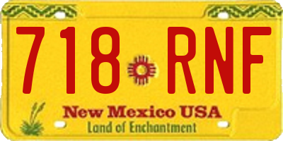NM license plate 718RNF