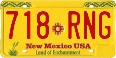 NM license plate 718RNG