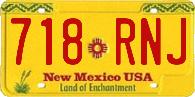 NM license plate 718RNJ