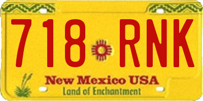 NM license plate 718RNK
