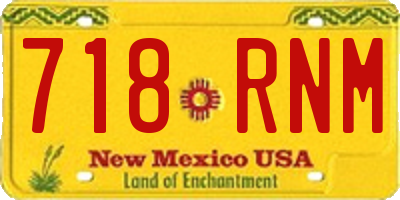 NM license plate 718RNM