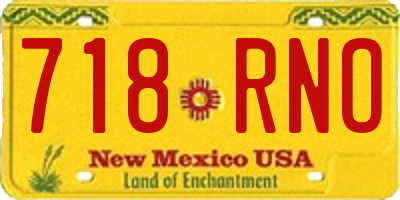 NM license plate 718RNO