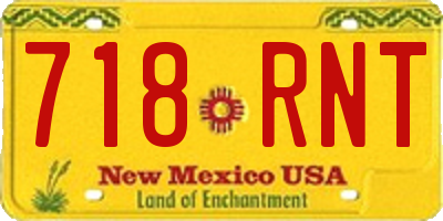 NM license plate 718RNT