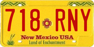 NM license plate 718RNY