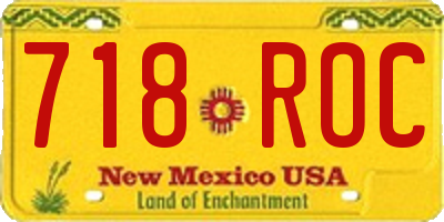 NM license plate 718ROC