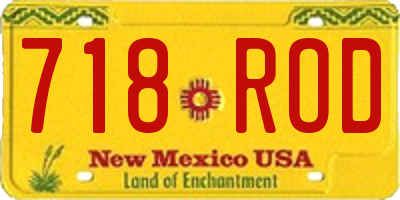 NM license plate 718ROD