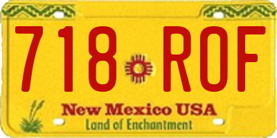 NM license plate 718ROF