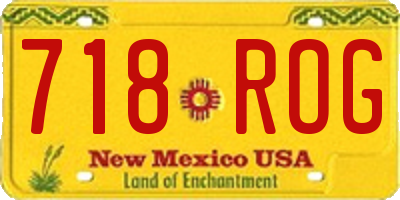 NM license plate 718ROG