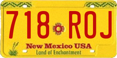 NM license plate 718ROJ