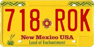 NM license plate 718ROK