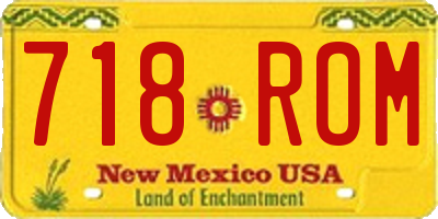 NM license plate 718ROM