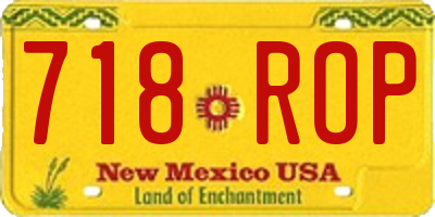NM license plate 718ROP