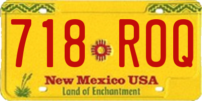 NM license plate 718ROQ
