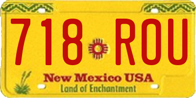NM license plate 718ROU