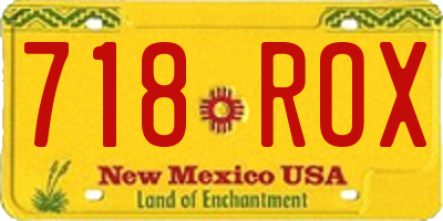 NM license plate 718ROX