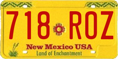 NM license plate 718ROZ