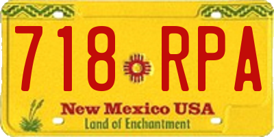NM license plate 718RPA