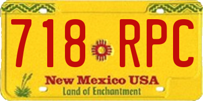 NM license plate 718RPC