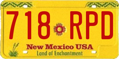 NM license plate 718RPD