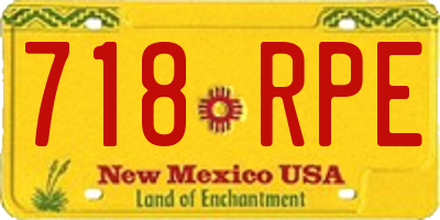 NM license plate 718RPE