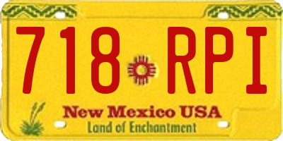 NM license plate 718RPI